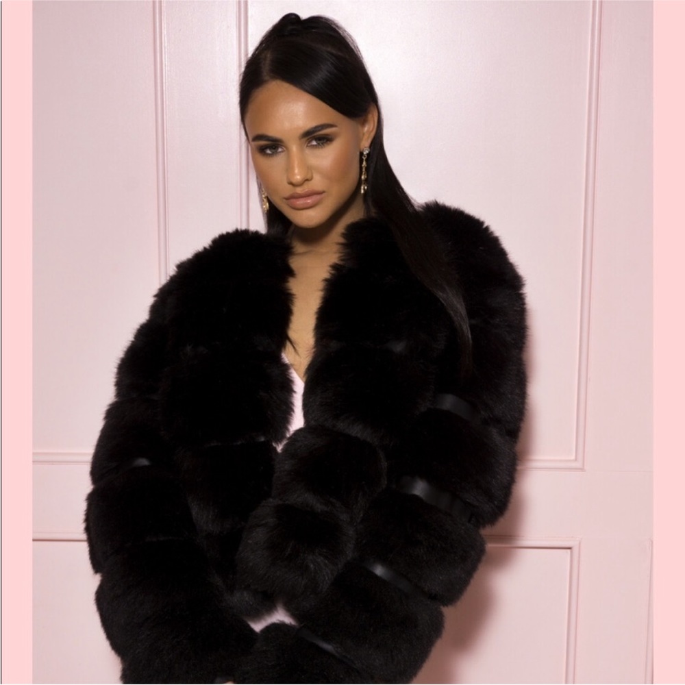 Black Faux Fur Coat